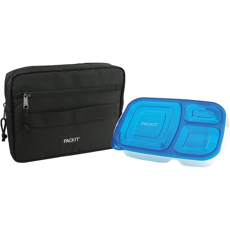 Packit Freezable Bento Box Set - Black | Reusabe Food Box Containers Image 1