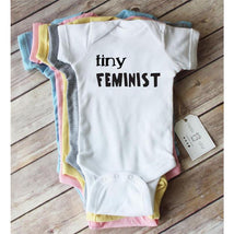 Paper Cow - Tiny Feminist Baby Bodysuit, White Image 1