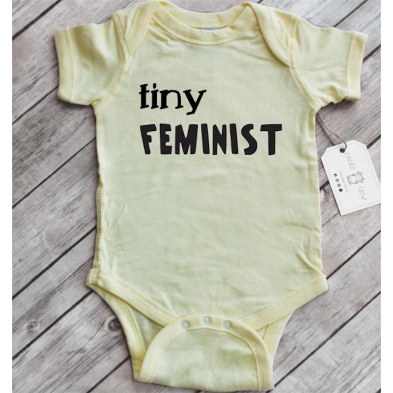 Paper Cow - Tiny Feminist Baby Bodysuit, White Image 3