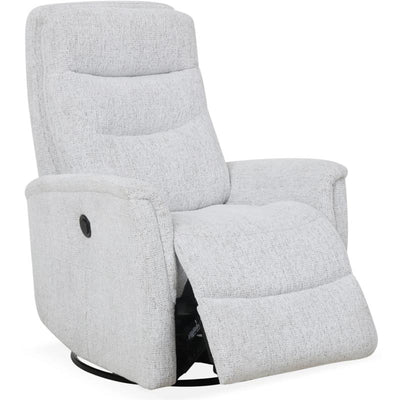 Parker House Gemini Glider Recliner in Cabot Arctic color, featuring a padded back, armrests, and a footrest.