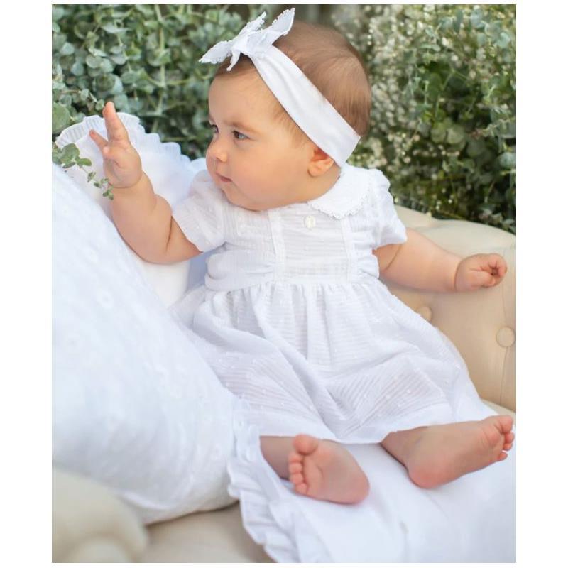 Patachou - Baby Girl Voile Dress, White Image 2
