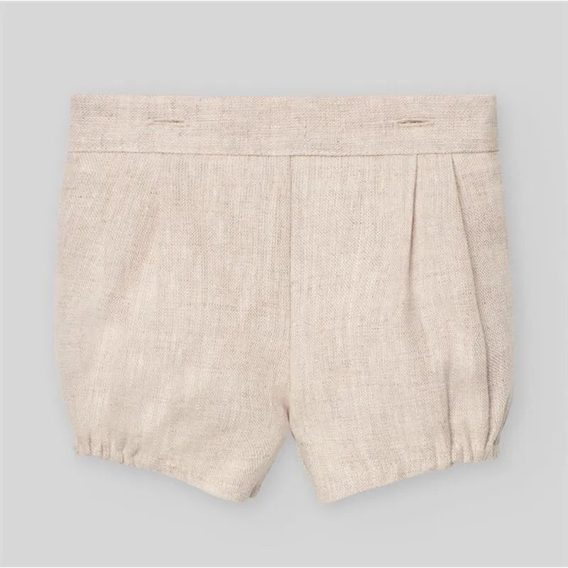 Paz Rodriguez - Baby Boy Set Woven Newborn Shirt + Shorts Area, Cream Image 3