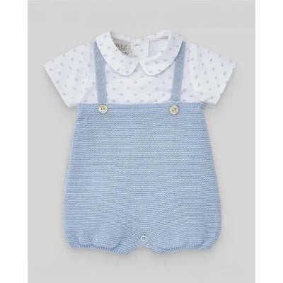 Paz Rodriguez - Baby Boy Woven Newborn Romper, Sky Blue Image 1