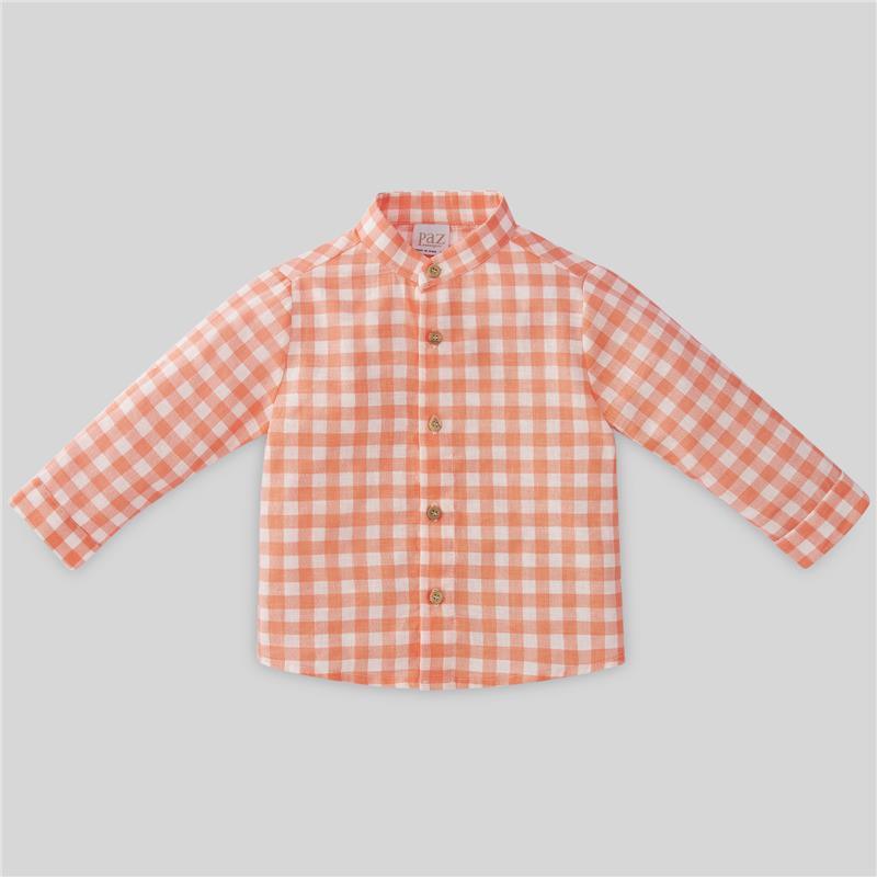 Paz Rodriguez - Baby Boy Woven Shirt Frutas, Tangerine Image 1