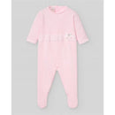 Paz Rodriguez - Baby Girl Knit Newborn Romper Linda, Chalk Pink/White Image 1