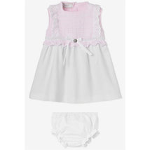 Paz Rodriguez Baby Girl Set Dress & Bloomer Alaia, Chalk Pink/White Image 1