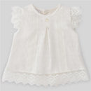 Paz Rodriguez - Baby Girl Woven Short-Dress Luar, Cream Image 1