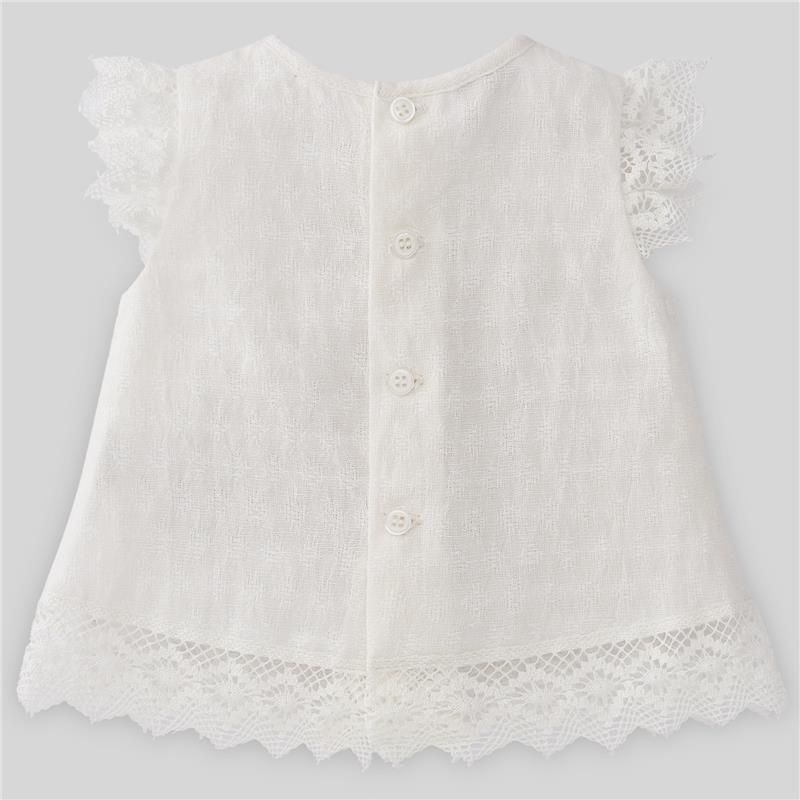 Paz Rodriguez - Baby Girl Woven Short-Dress Luar, Cream Image 2