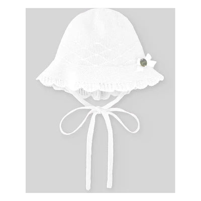 Paz Rodriguez - Baby Knit Newborn Bonnet Linda, Chalk Pink/White Image 1