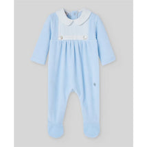 Paz Rodriguez - Baby Knit Newborn Romper Ternura Oi, Chalk Blue Image 1