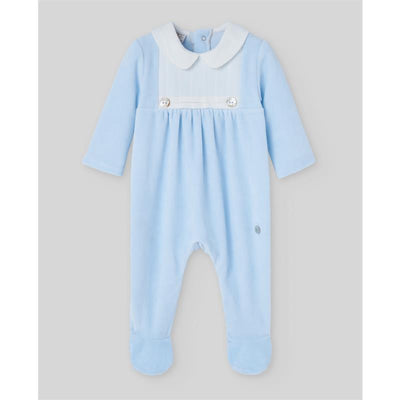 Paz Rodriguez - Baby Knit Newborn Romper Ternura Oi, Chalk Blue Image 1