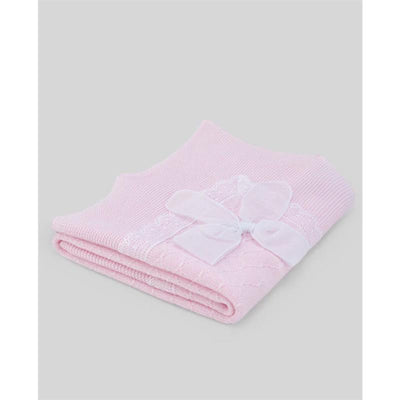 Paz Rodriguez - Baby Knit Newborn Shawl Linda, Chalk Pink/White Image 1