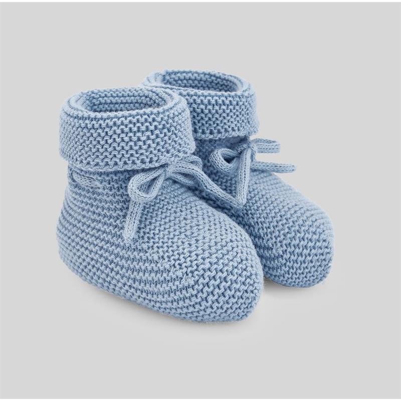 Paz Rodriguez - Baby Neutral Knit Booties Esencial, Regatta Blue Image 1