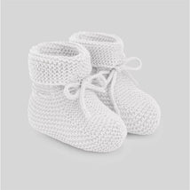 Paz Rodriguez - Baby Neutral Knit Booties Esencial, White Image 1
