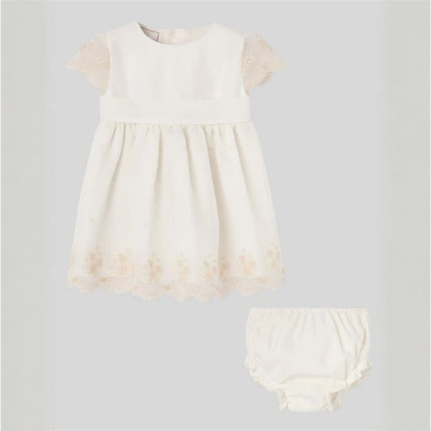 infant cream dress Paz Rodriguez Baby Set + Bloomer Ceremonia, SSYS The Ginger Long 100% cotton lace in week-21-2026 size:8P