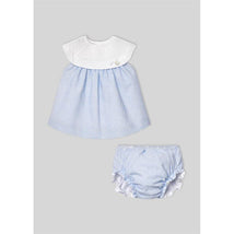 Paz Rodriguez - Baby Set Knit Newborn Dress + Bloomers Vento, Sky Blue Image 1