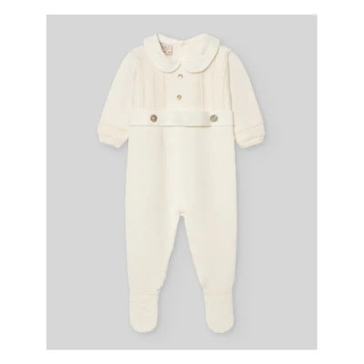 Paz Rodriguez - Baby Unisex Knit Newborn Romper Paz, Cream/Beige Image 1