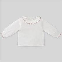 Paz Rodriguez - Baby Unisex Woven Blouse Esencial, White/Chalk Pink Image 1