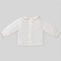 Paz Rodriguez - Baby Unisex Woven Blouse Esencial, White/Chalk Pink Image 2