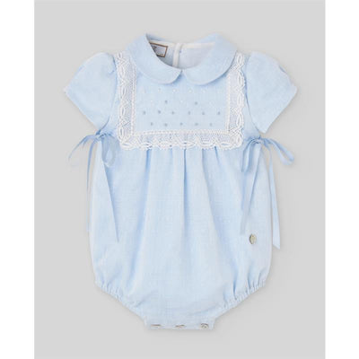Paz Rodriguez Baby Woven Newborn Shortsleeved Romper Fogar, Light Blue Image 1