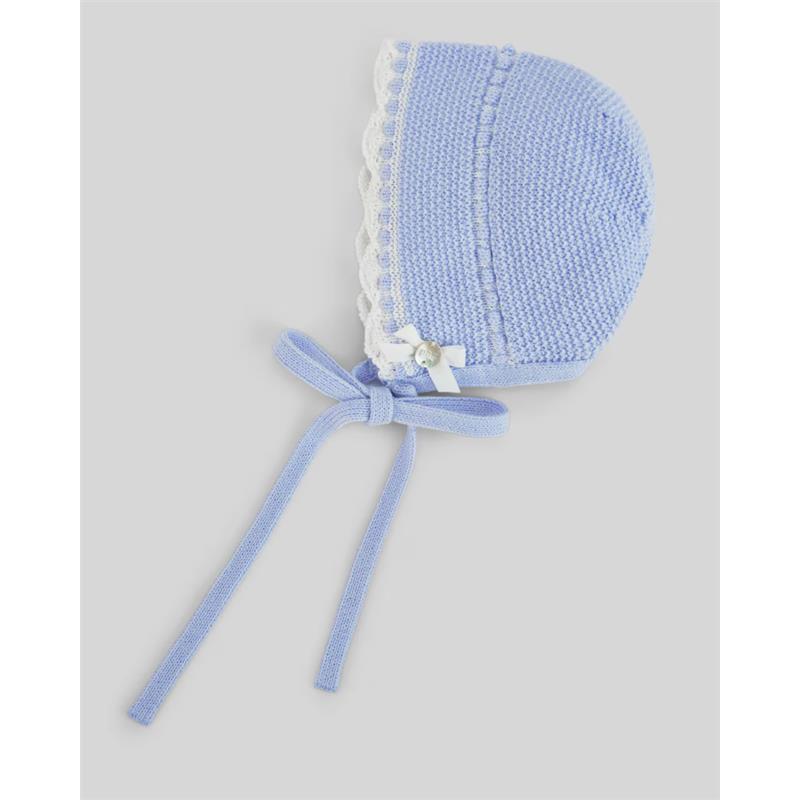 Paz Rodriguez Knit Newborn Bonnet Fogar, Light Pink/Cream Image 2