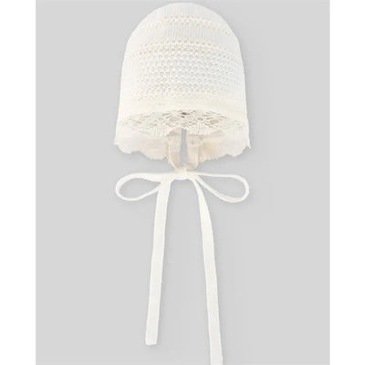 Paz Rodriguez - Knit Newborn Bonnet Paz, Cream/Beige Image 1