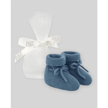 Paz Rodriguez Knit Newborn Booties Esencial, Chalk Blue Image 2