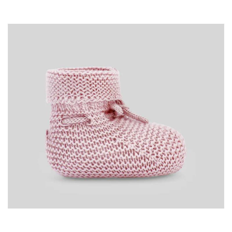 Paz Rodriguez Knit Newborn Booties Esencial Dune Pink Image 2