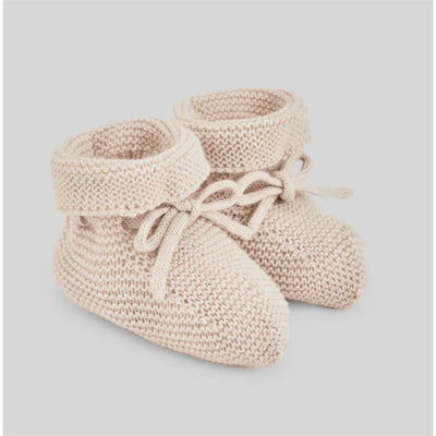 Paz Rodriguez Knit Newborn Booties Esencial Linen Image 1