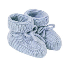 Paz Rodriguez Knit Newborn Booties Mercerizado Esencial, Chalk Blue Image 1