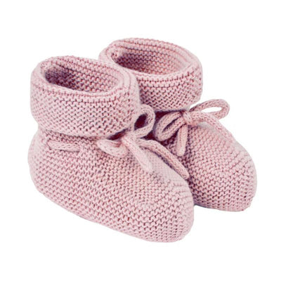 Paz Rodriguez Knit Newborn Booties Mercerizado Esencial, Chalk Pink Image 1