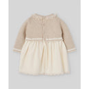 Paz Rodriguez Knit Newborn Dress Lua, Light Brown/Cream Image 2