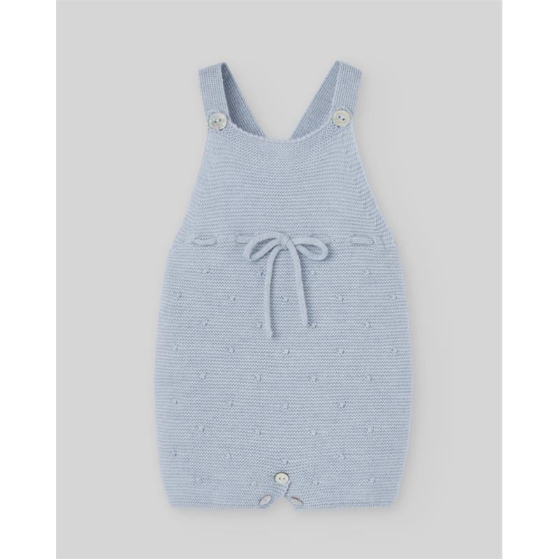 Paz Rodriguez - Knit Newborn Dungaree Erizos, Chalk Blue Image 1