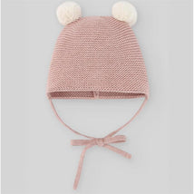Paz Rodriguez Knit Newborn Hat Esencial, Powder Pink Image 1
