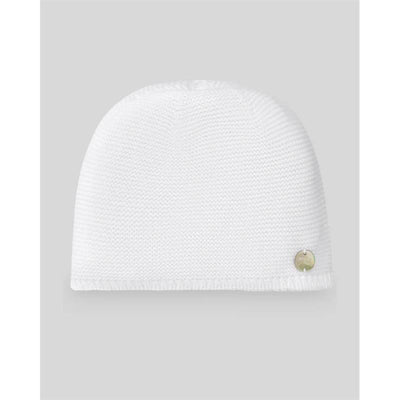 Paz Rodriguez Knit Newborn Hat Esencial White Image 1