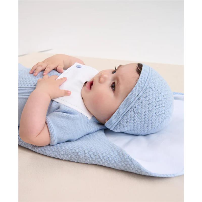Paz Rodriguez Knit Newborn Hat Espuma, Sky Blue Image 3