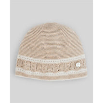 Paz Rodriguez Knit Newborn Hat Lua, Light Brown/Cream, 0M Image 1
