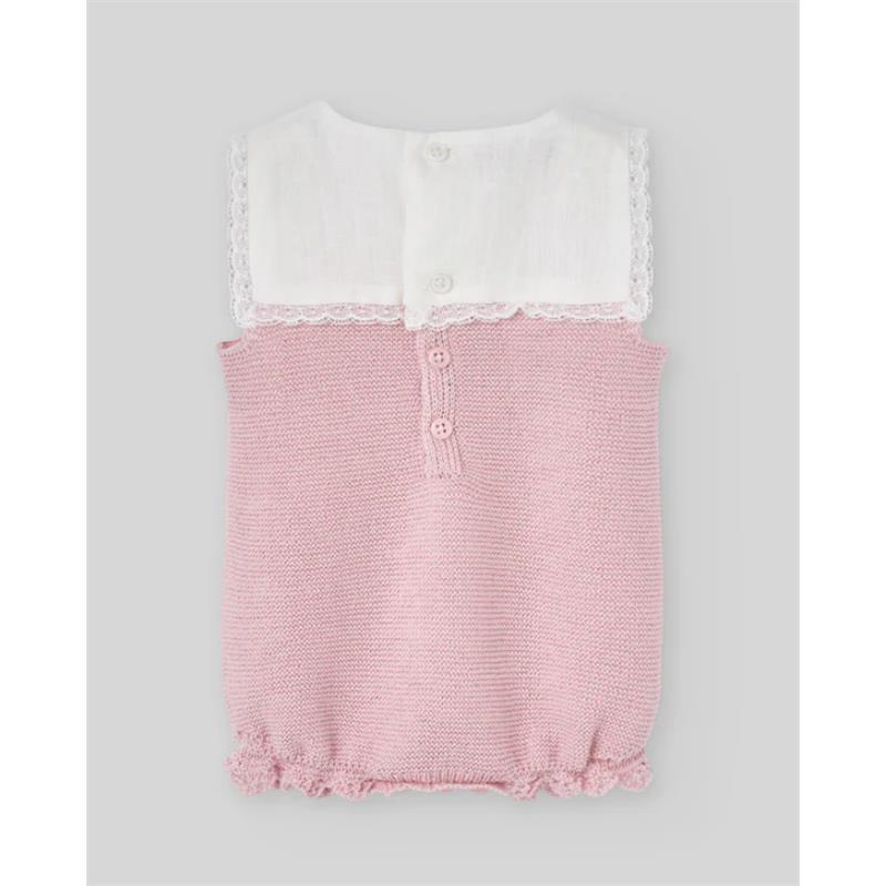 Paz Rodriguez Knit Newborn Romper Alegra, Chalk Pink Image 2