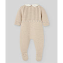 Paz Rodriguez - Knit Newborn Romper Alegria, Light Brown/Chalk Blue Image 2