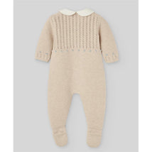 Paz Rodriguez - Knit Newborn Romper Alegria, Light Brown/Chalk Blue Image 2