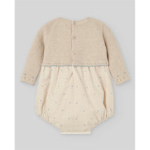 Paz Rodriguez - Knit Newborn Romper Alegria, Light Brown/Chalk Blue Image 2