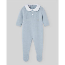 Paz Rodriguez - Knit Newborn Romper Erizos Chalk Blue Image 1