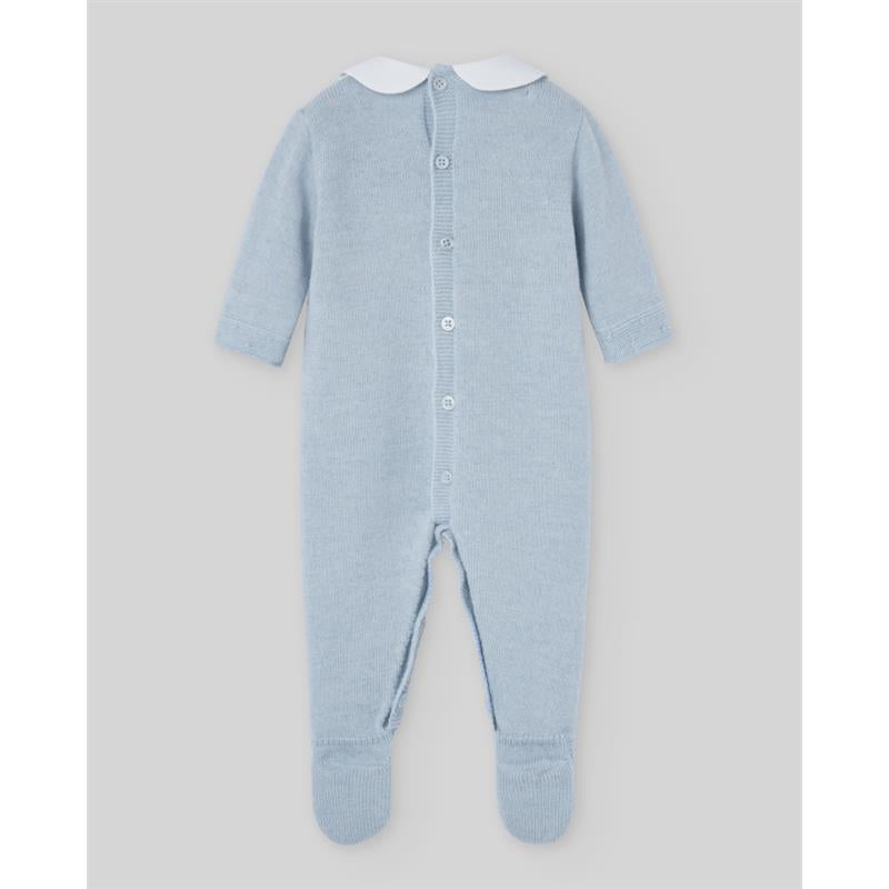 Paz Rodriguez - Knit Newborn Romper Erizos Chalk Blue Image 2