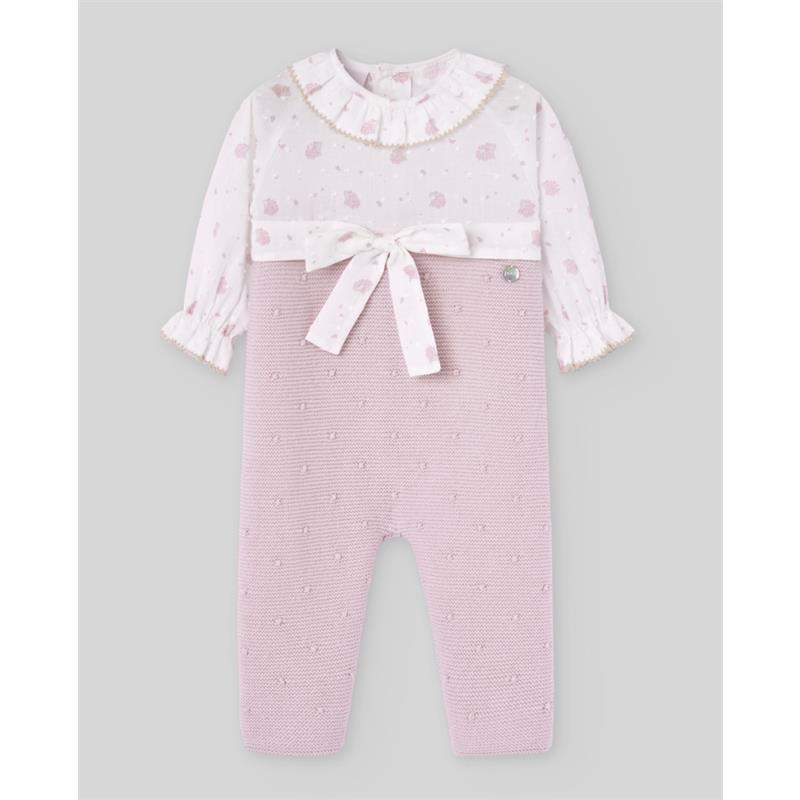 Paz Rodriguez - Knit Newborn Romper Erizos Mauve Image 1