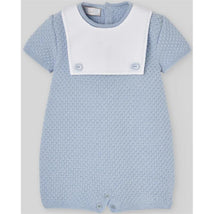 Paz Rodriguez Knit Newborn Romper Espuma Sky Blue Image 1