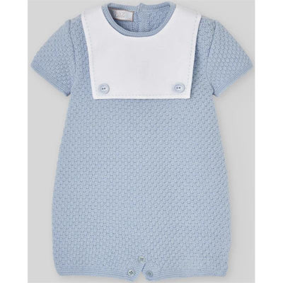 Paz Rodriguez Knit Newborn Romper Espuma Sky Blue Image 1