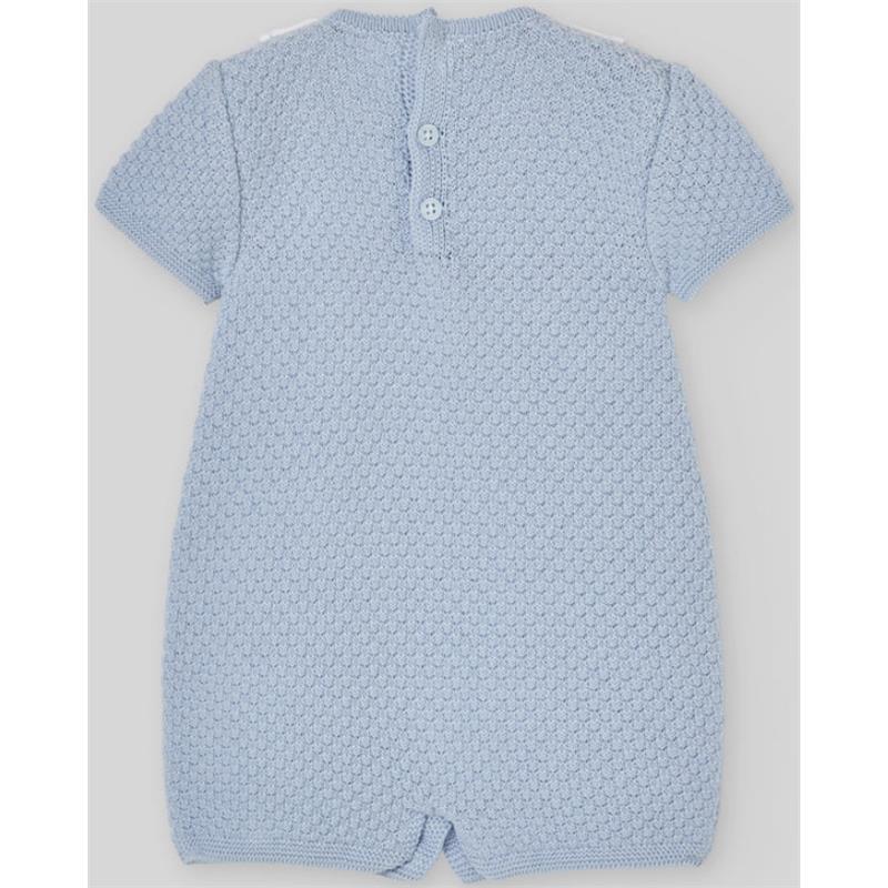 Paz Rodriguez Knit Newborn Romper Espuma Sky Blue Image 2