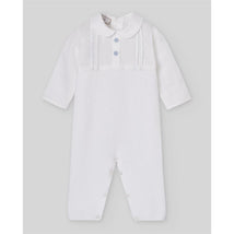 Paz Rodriguez Knit Newborn Romper Espuma, White Image 1