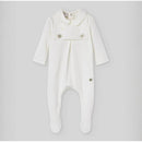 Paz Rodriguez Knit Newborn Romper Interlock, Cream Image 1