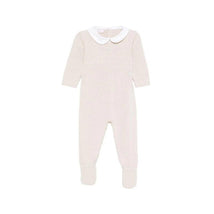 Paz Rodriguez Knit Newborn Romper Necta, Linen/White Image 1